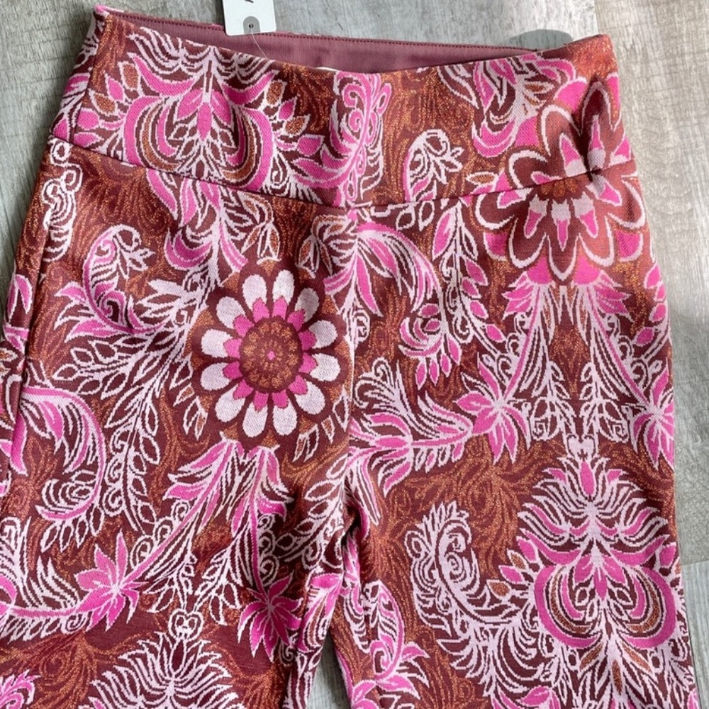 Anthropologie Maeve Metallic Paisley Floral Pants (Size 2) - Picture 6 of 14